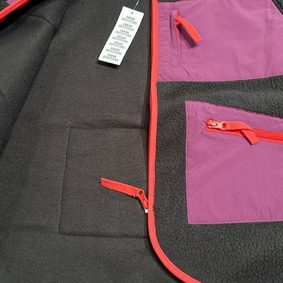 NEW UO Bruce Fleece Spliced Zip Up Jacket - Picture 7 of 8